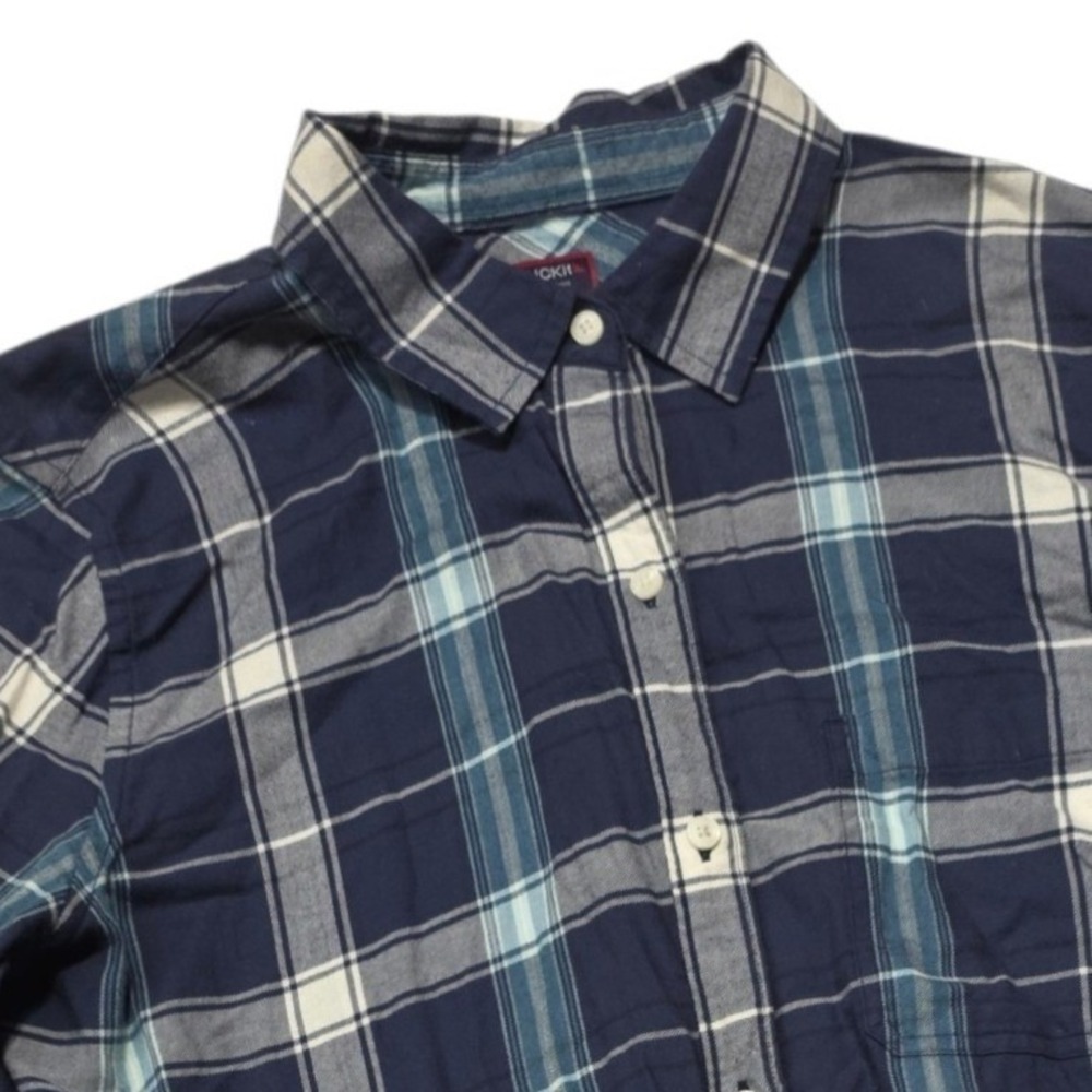 UNTUCKit Carla Shirt Womens 6 Blue Plaid Cotton Long Sleeve Button Up